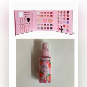 Claire's Sparkling Pink Gem Makeup Palette & Shimmer Very Berry Body Mist. New